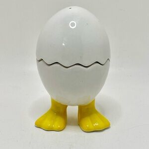 ✅ Vintage Salt & Pepper Shaker Cracked Easter Egg Duck Feet Bella Casa By Ganz